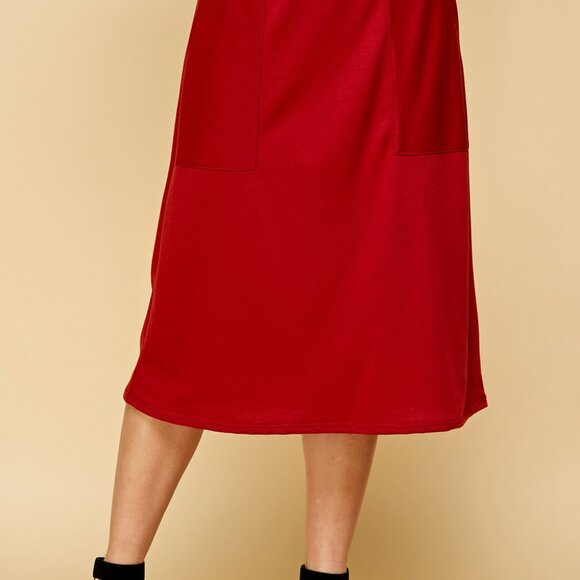 Rust Knit Midi Skirt - Picture 2 of 3